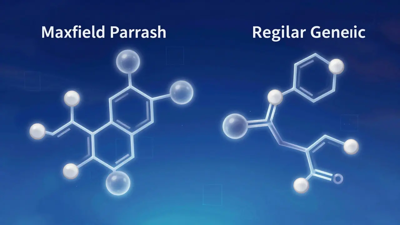 Abstract illustration comparing identical molecular structures with slightly varying ones.