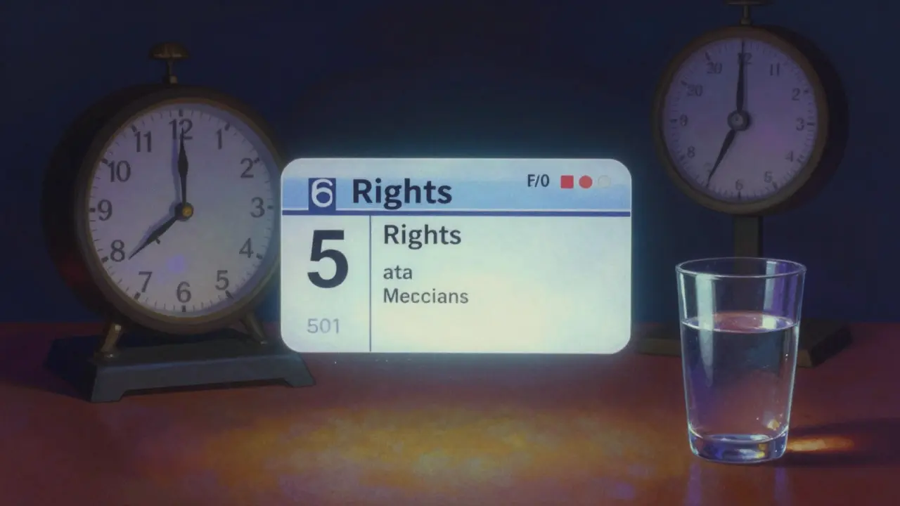 Conceptual artistic representation of medication safety checks with symbolic elements.
